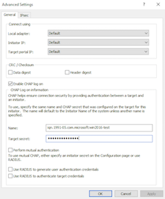 Configure CHAP credentials